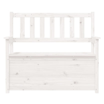 vidaXL Bench White 112,5x51,5x96,5 cm Solid Wood Pine