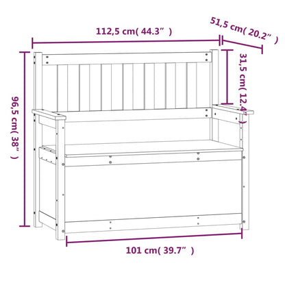 vidaXL Bench White 112.5x51.5x96.5 cm Solid Wood Pine
