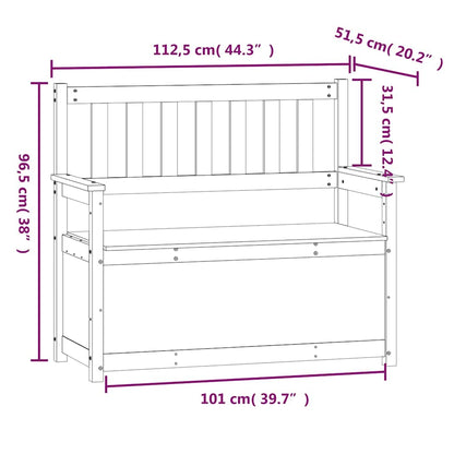 vidaXL Bench White 112,5x51,5x96,5 cm Solid Wood Pine