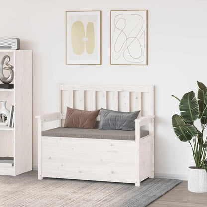 vidaXL Bench White 112,5x51,5x96,5 cm Solid Wood Pine