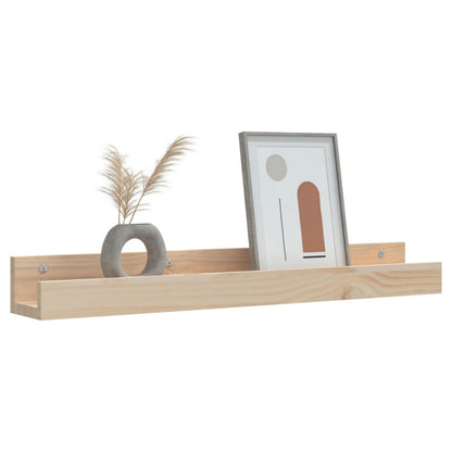 vidaXL Wall Shelves 2 pcs 80x12x9 cm Solid Wood Pine