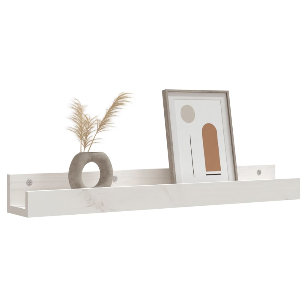 vidaXL Wall Shelves 2 pcs White 80x12x9 cm Solid Wood Pine
