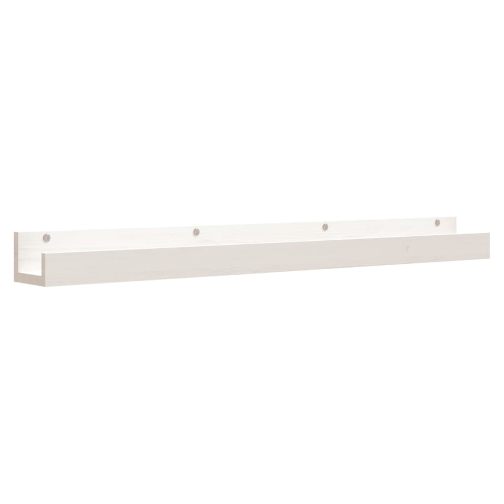vidaXL Wall Shelves 2 pcs White 110x12x9 cm Solid Wood Pine