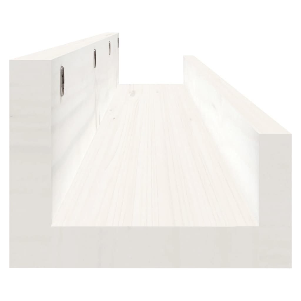 vidaXL Wall Shelves 2 pcs White 110x12x9 cm Solid Wood Pine