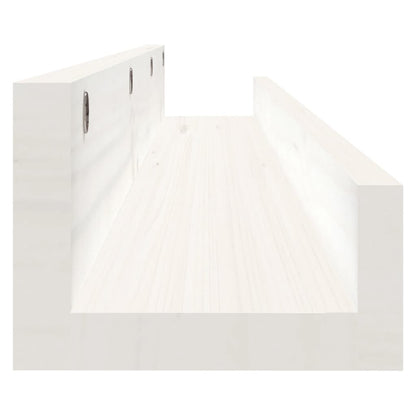 vidaXL Wall Shelves 2 pcs White 110x12x9 cm Solid Wood Pine