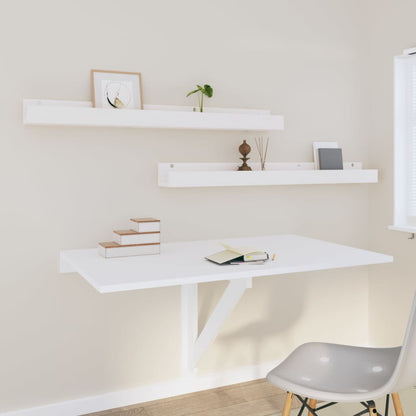 vidaXL Wall Shelves 2 pcs White 110x12x9 cm Solid Wood Pine