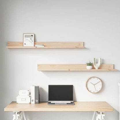 vidaXL Wall Shelves 2 pcs 110x11x9 cm Solid Wood Pine