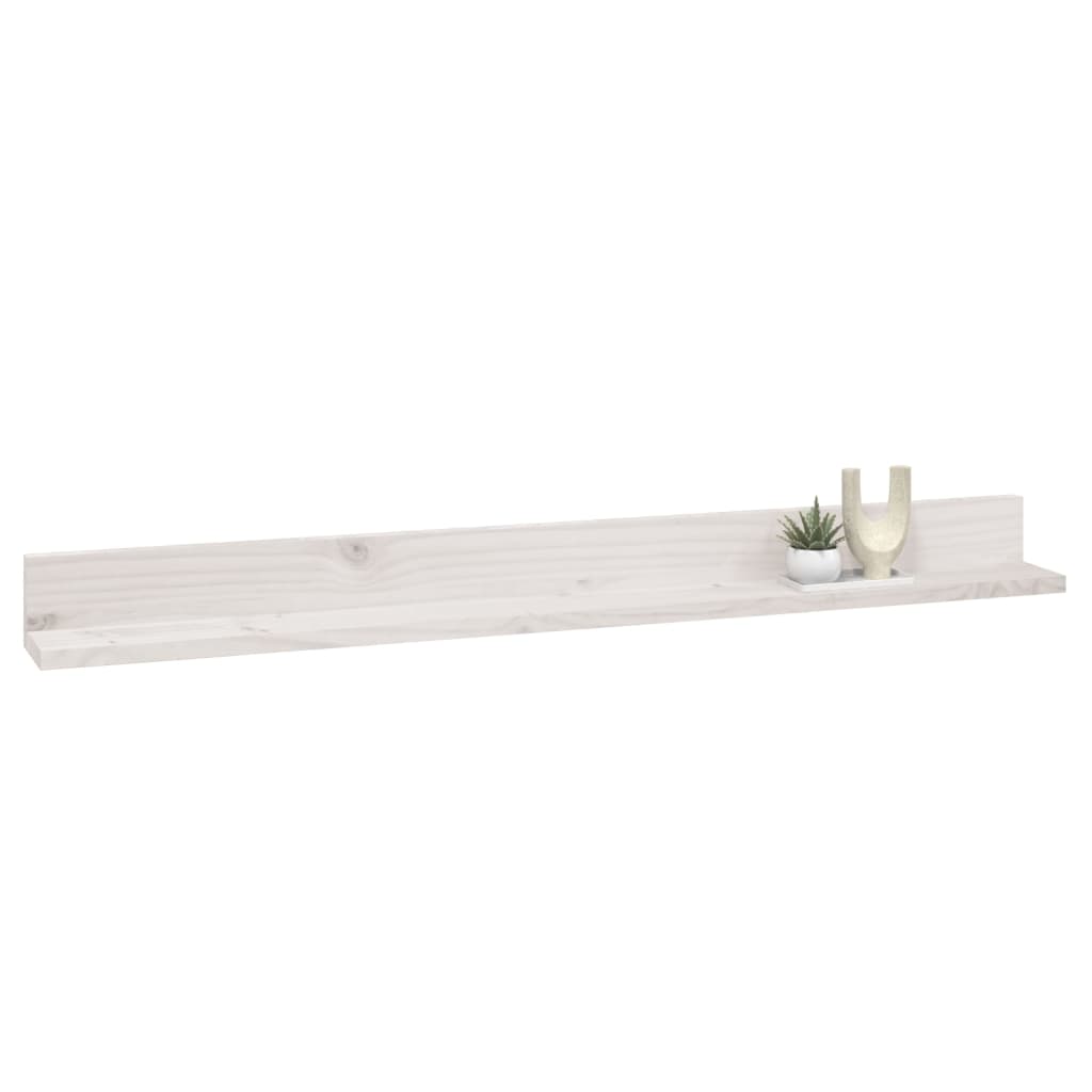 vidaXL Wall Shelves 2 pcs White 110x11x9 cm Solid Wood Pine