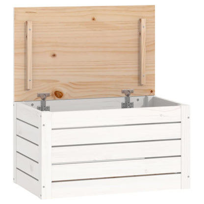vidaXL Storage Box White 59,5x36,5x33 cm Solid Wood Pine