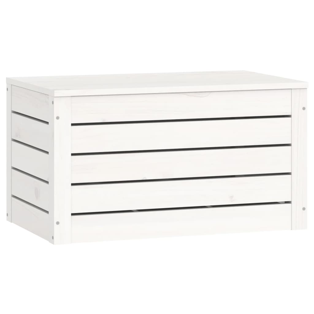 vidaXL Storage Box White 59,5x36,5x33 cm Solid Wood Pine