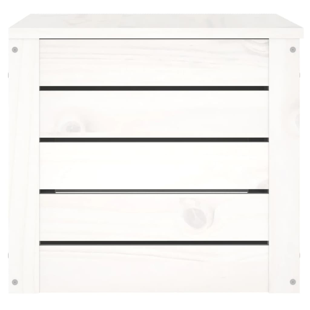 vidaXL Storage Box White 59,5x36,5x33 cm Solid Wood Pine
