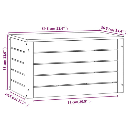 vidaXL Storage Box White 59,5x36,5x33 cm Solid Wood Pine