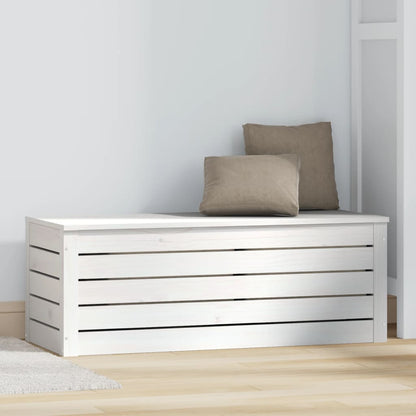 vidaXL Storage Box White 89x36,5x33 cm Solid Wood Pine