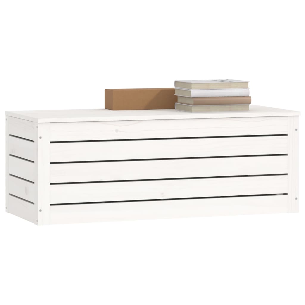 vidaXL Storage Box White 89x36,5x33 cm Solid Wood Pine