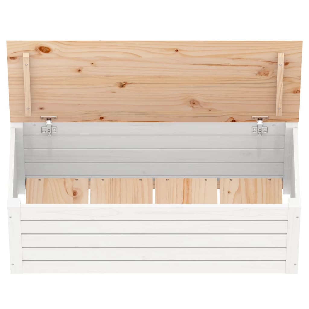 vidaXL Storage Box White 89x36,5x33 cm Solid Wood Pine