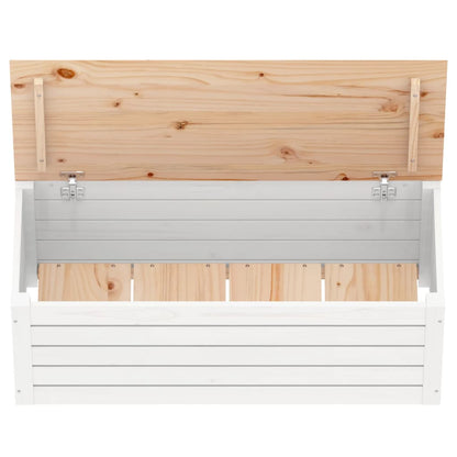 vidaXL Storage Box White 89x36,5x33 cm Solid Wood Pine