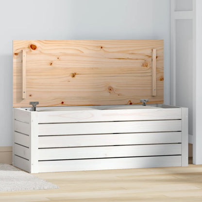 vidaXL Storage Box White 89x36,5x33 cm Solid Wood Pine