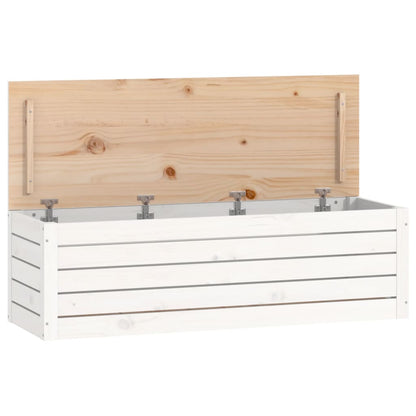 vidaXL Storage Box White 109x36,5x33 cm Solid Wood Pine