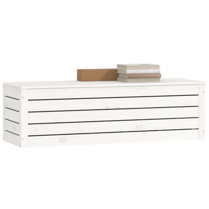 vidaXL Storage Box White 109x36,5x33 cm Solid Wood Pine