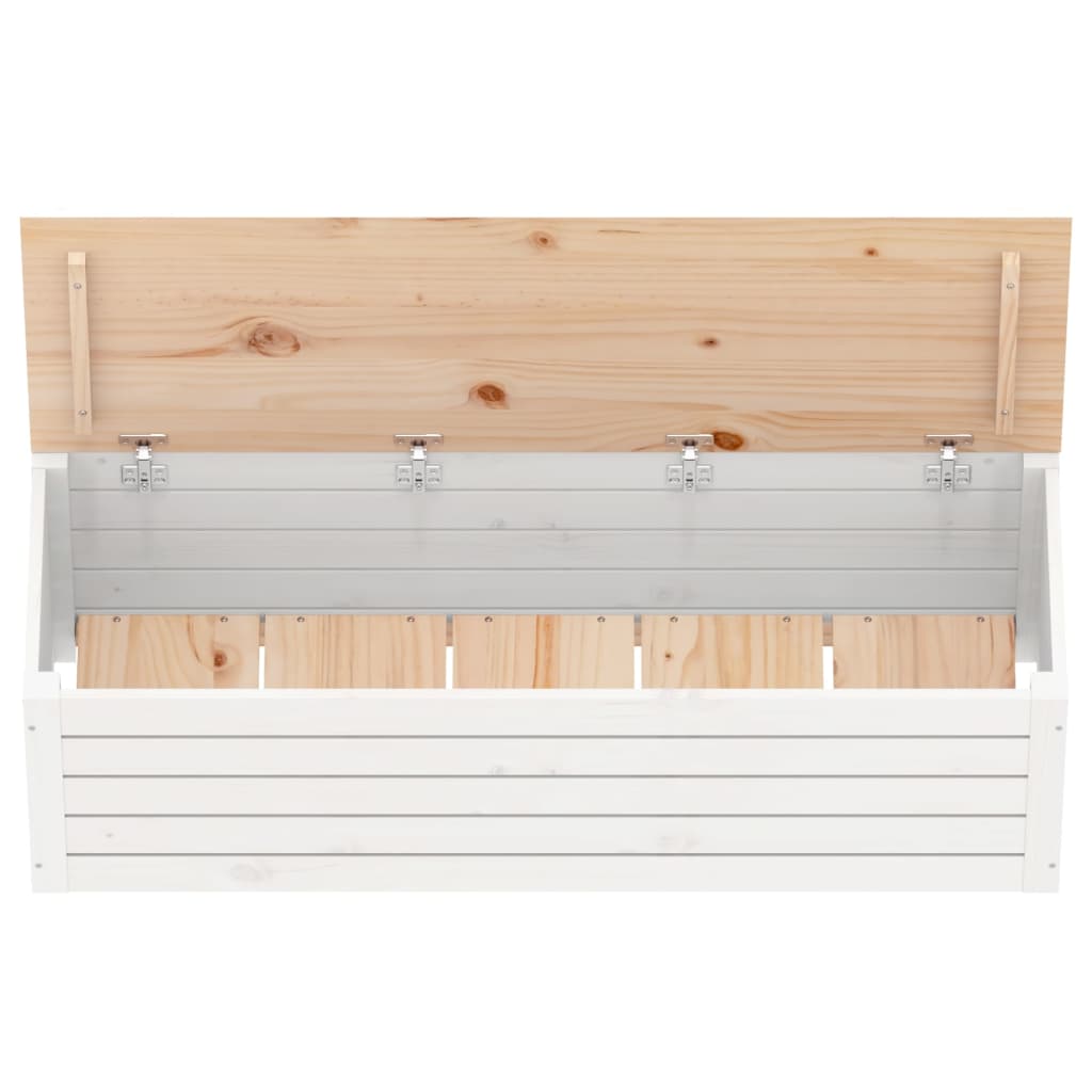 vidaXL Storage Box White 109x36,5x33 cm Solid Wood Pine