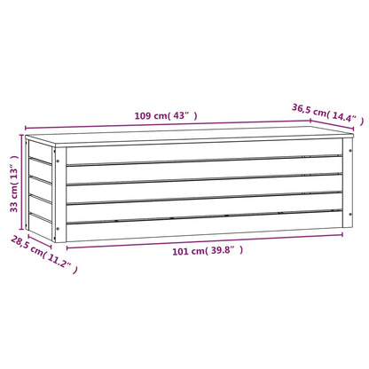 vidaXL Storage Box White 109x36,5x33 cm Solid Wood Pine