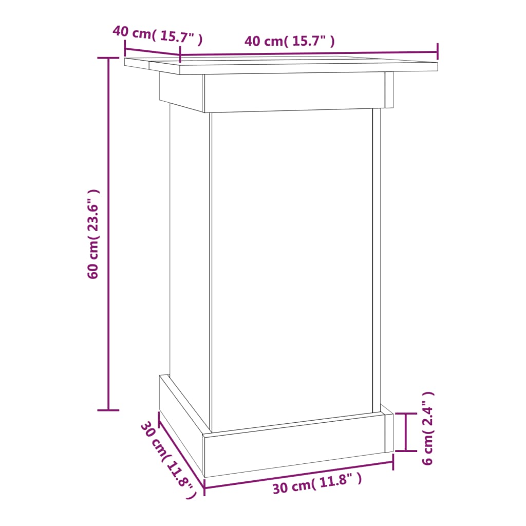 vidaXL Flower Stand 40x40x60 cm Solid Wood Pine