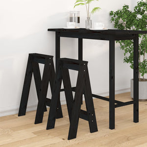 vidaXL Stools 2 pcs Black 40x40x75 cm Solid Wood Pine