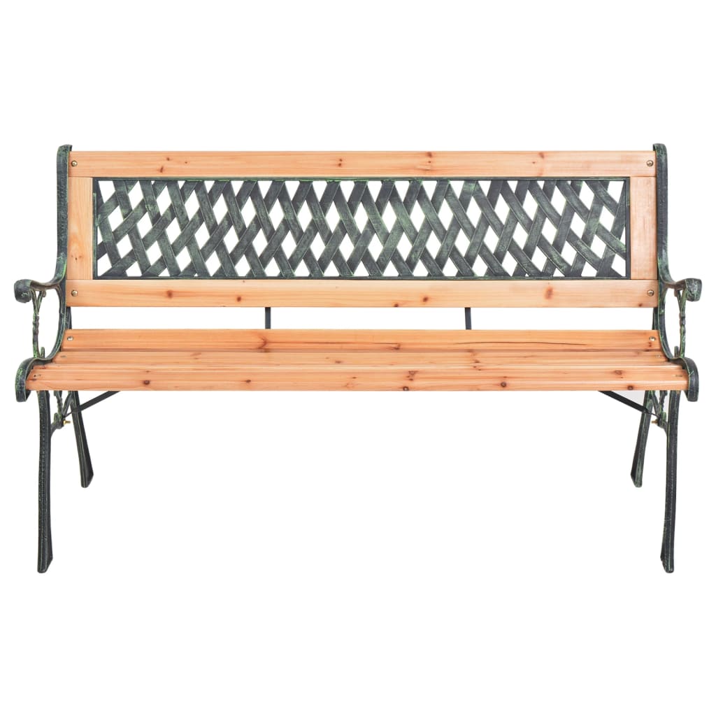 vidaXL Garden Bench 116 cm Cast Iron and Solid Wood Fir