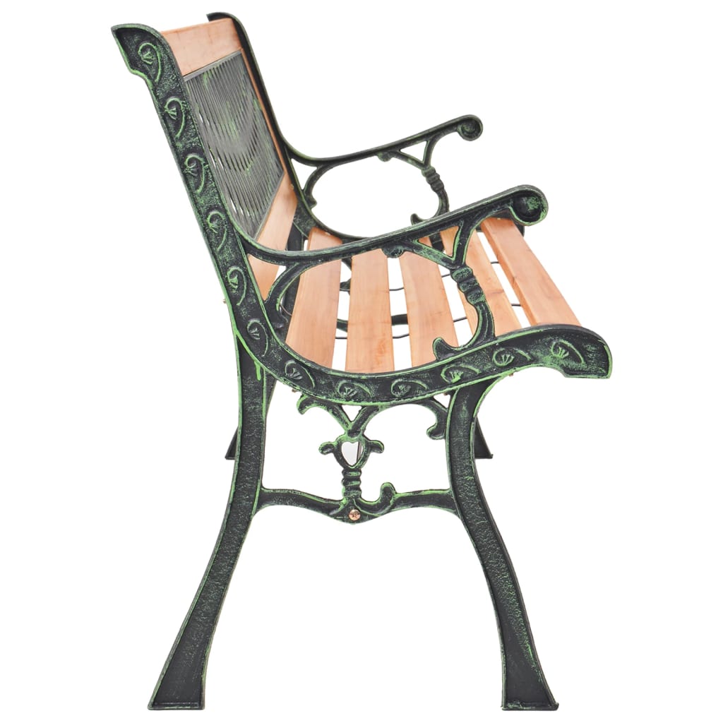 vidaXL Garden Bench 116 cm Cast Iron and Solid Wood Fir