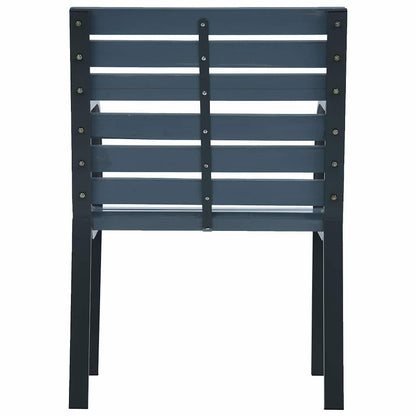 vidaXL Garden Chairs 2 pcs Grey Solid Wood Fir and Powder-coated Steel