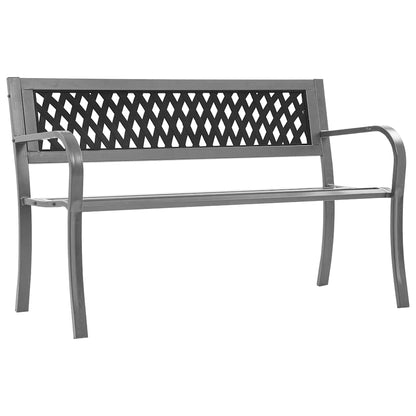 vidaXL Garden Bench | Black | Steel, plastic | 120 cm | Durable | Garden Bench