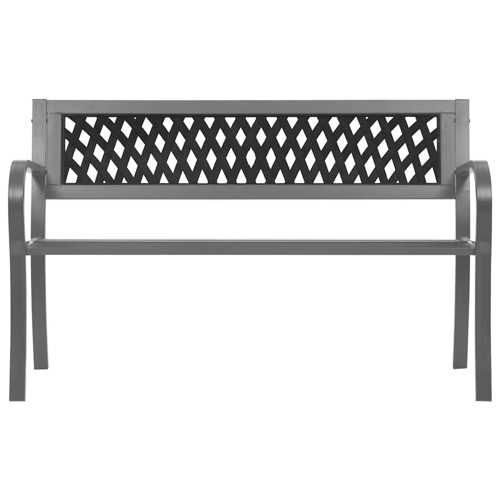 vidaXL Garden Bench | Black | Steel, plastic | 120 cm | Durable | Garden Bench
