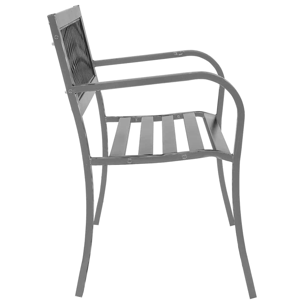 vidaXL Garden Bench | Black | Steel, plastic | 120 cm | Durable | Garden Bench