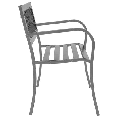 vidaXL Garden Bench | Black | Steel, plastic | 120 cm | Durable | Garden Bench