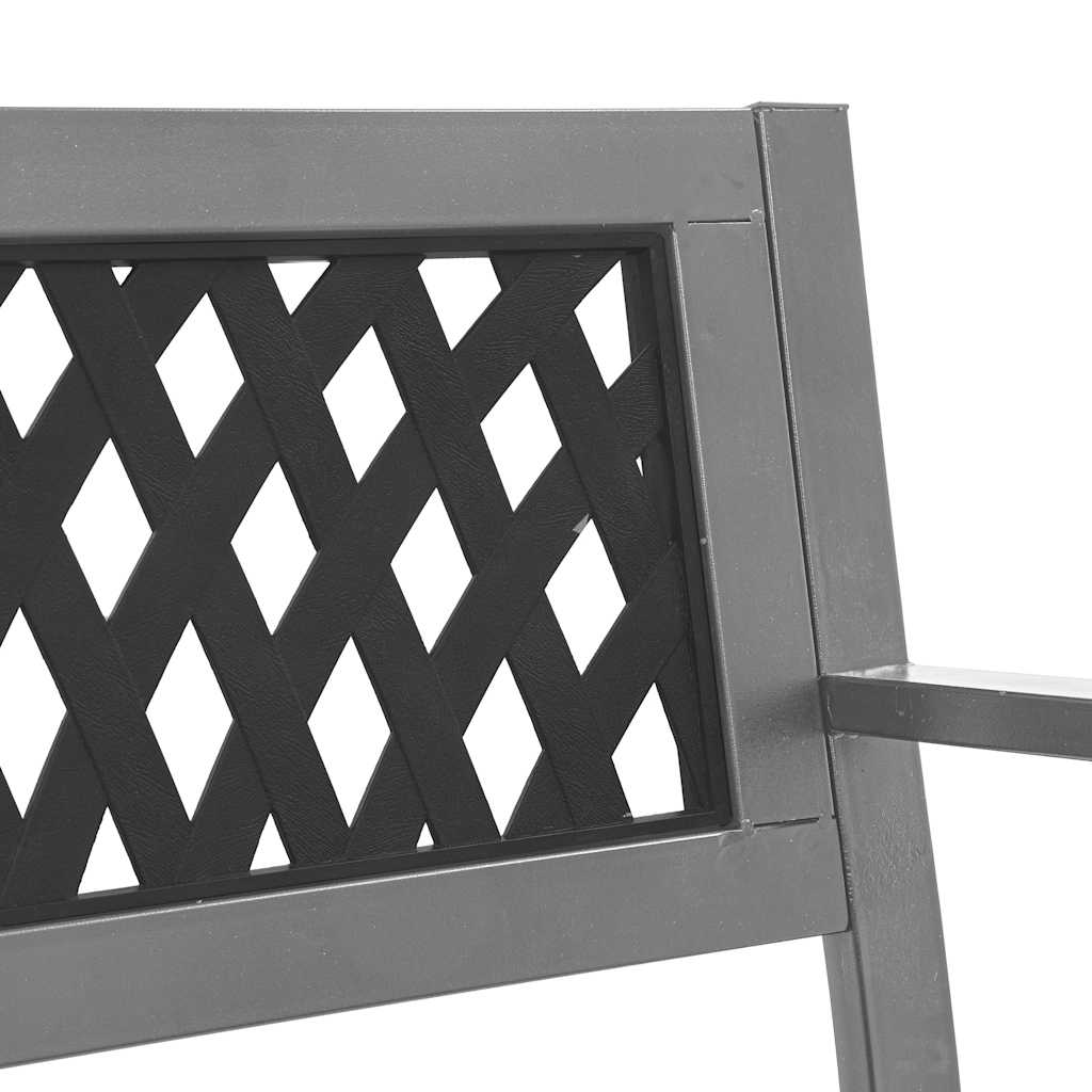 vidaXL Garden Bench | Black | Steel, plastic | 120 cm | Durable | Garden Bench