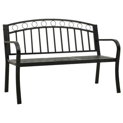 vidaXL Garden Bench with Table Black 120 cm Steel