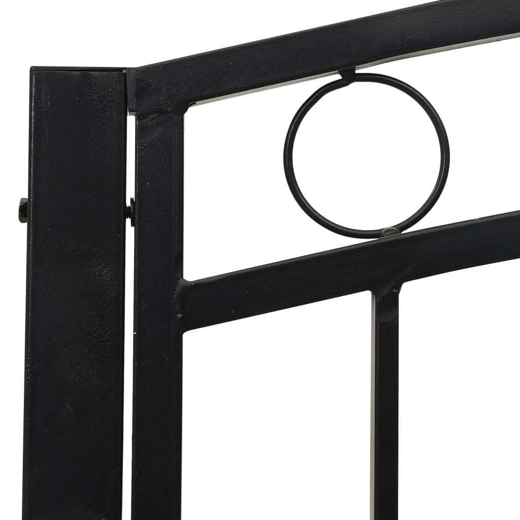vidaXL Garden Bench with Table Black 120 cm Steel