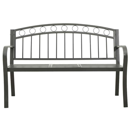 vidaXL Garden Bench with Table Grey 120 cm Steel