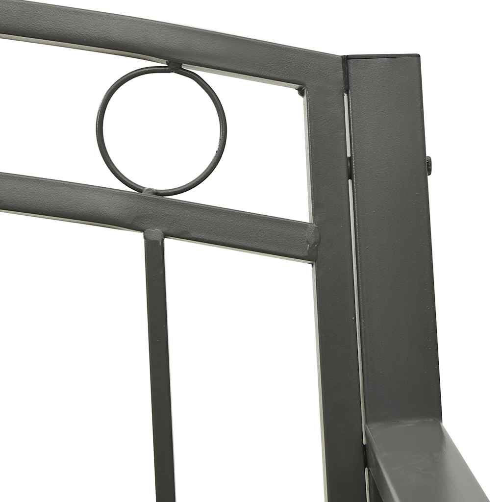 vidaXL Garden Bench with Table Grey 120 cm Steel