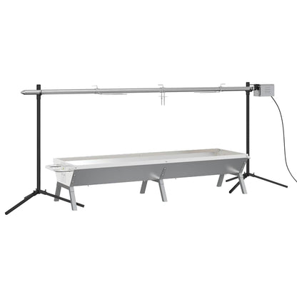 vidaXL Automatic Barbecue Grill and Tray Set Stainless Steel