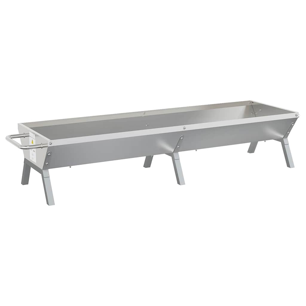 vidaXL Automatic Barbecue Grill and Tray Set Stainless Steel