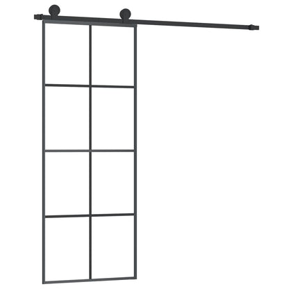vidaXL Sliding Door with Hardware Set 76x205 cm ESG Glass&Aluminium