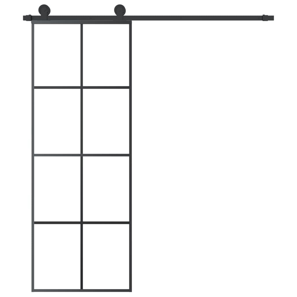 vidaXL Sliding Door with Hardware Set 76x205 cm ESG Glass&Aluminium