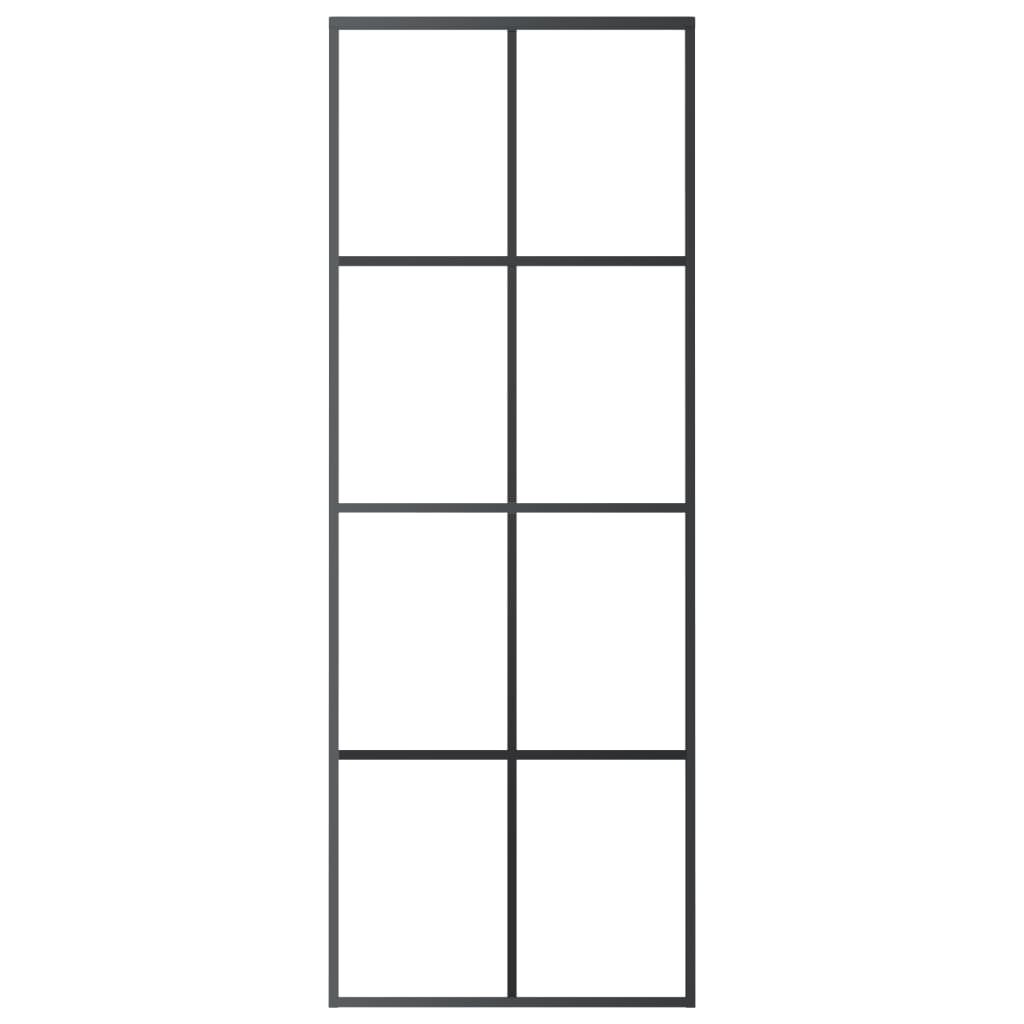 vidaXL Sliding Door with Hardware Set 76x205 cm ESG Glass&Aluminium