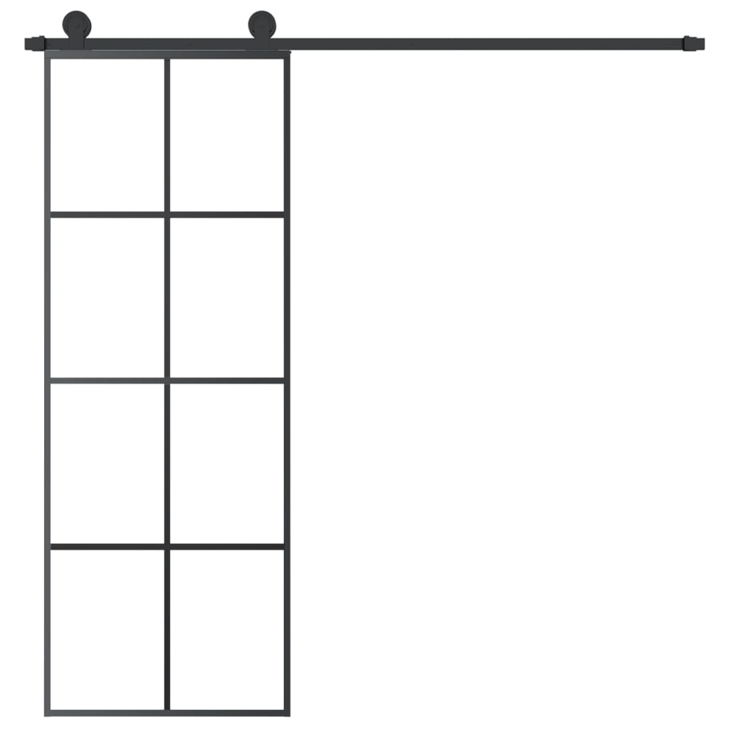vidaXL Sliding Door with Hardware Set 76x205 cm ESG Glass&Aluminium