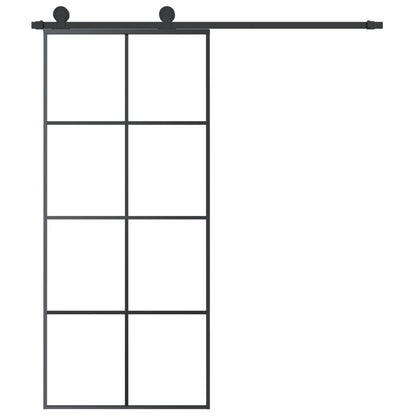 vidaXL Sliding Door with Hardware Set 90x205 cm ESG Glass&Aluminium