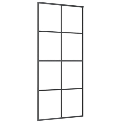 vidaXL Sliding Door with Hardware Set 90x205 cm ESG Glass&Aluminium