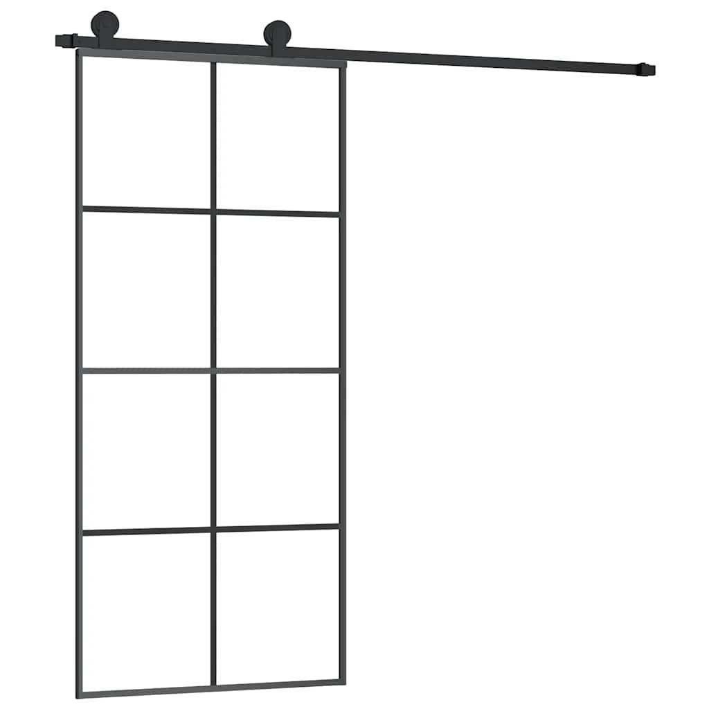 vidaXL Sliding Door with Hardware Set 90x205 cm ESG Glass&Aluminium