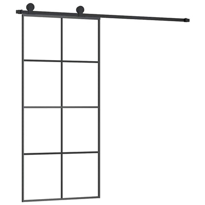vidaXL Sliding Door with Hardware Set 90x205 cm ESG Glass&Aluminium