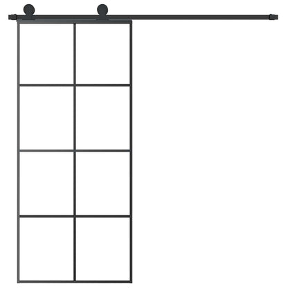 vidaXL Sliding Door with Hardware Set 90x205 cm ESG Glass&Aluminium